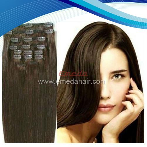 Hot Sale Brazilian Virgin Remy Clip In Hair Extension